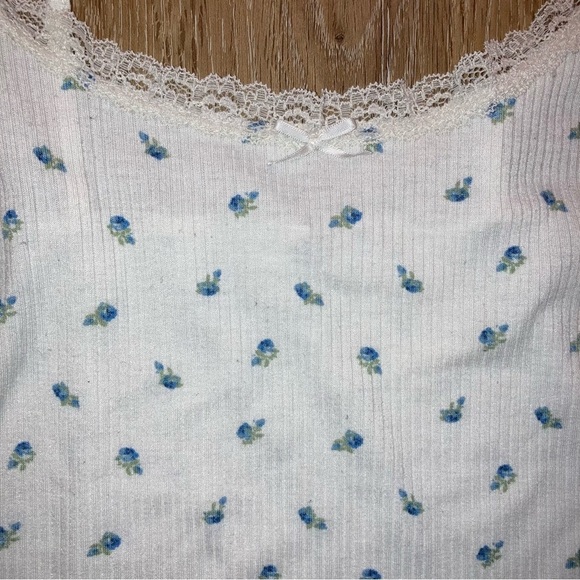 Rebellious Dreamer Women’s floral pattern lace top Y2K Vintage Babydoll Tank M - Picture 4 of 8